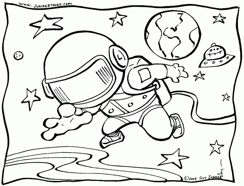 Space coloring pages astronaut in outer space - ColoringStar