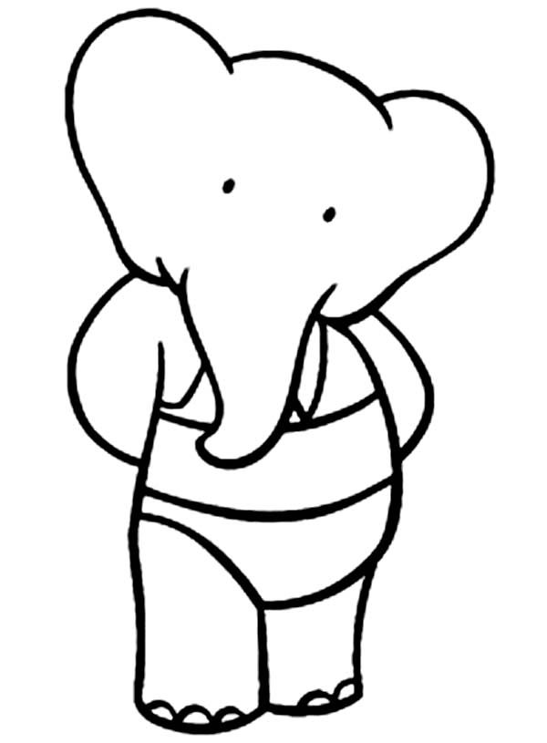 King Babar the Elephant Daughter Isabelle in Her Swimsuit Coloring ...