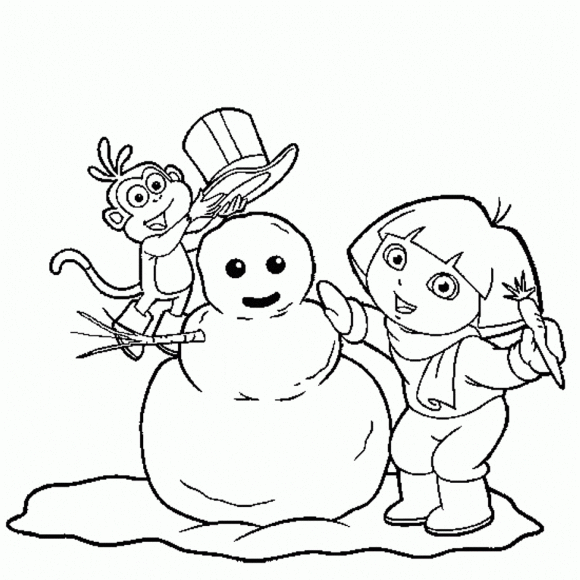 Dora Winter Boots Coloring Page | Christmas Coloring pages of ...