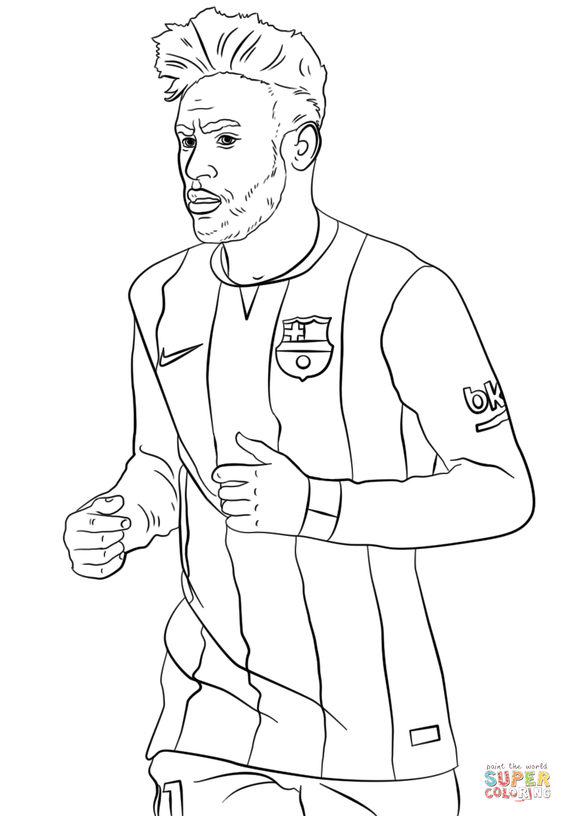 Neymar coloring page | Free Printable Coloring Pages