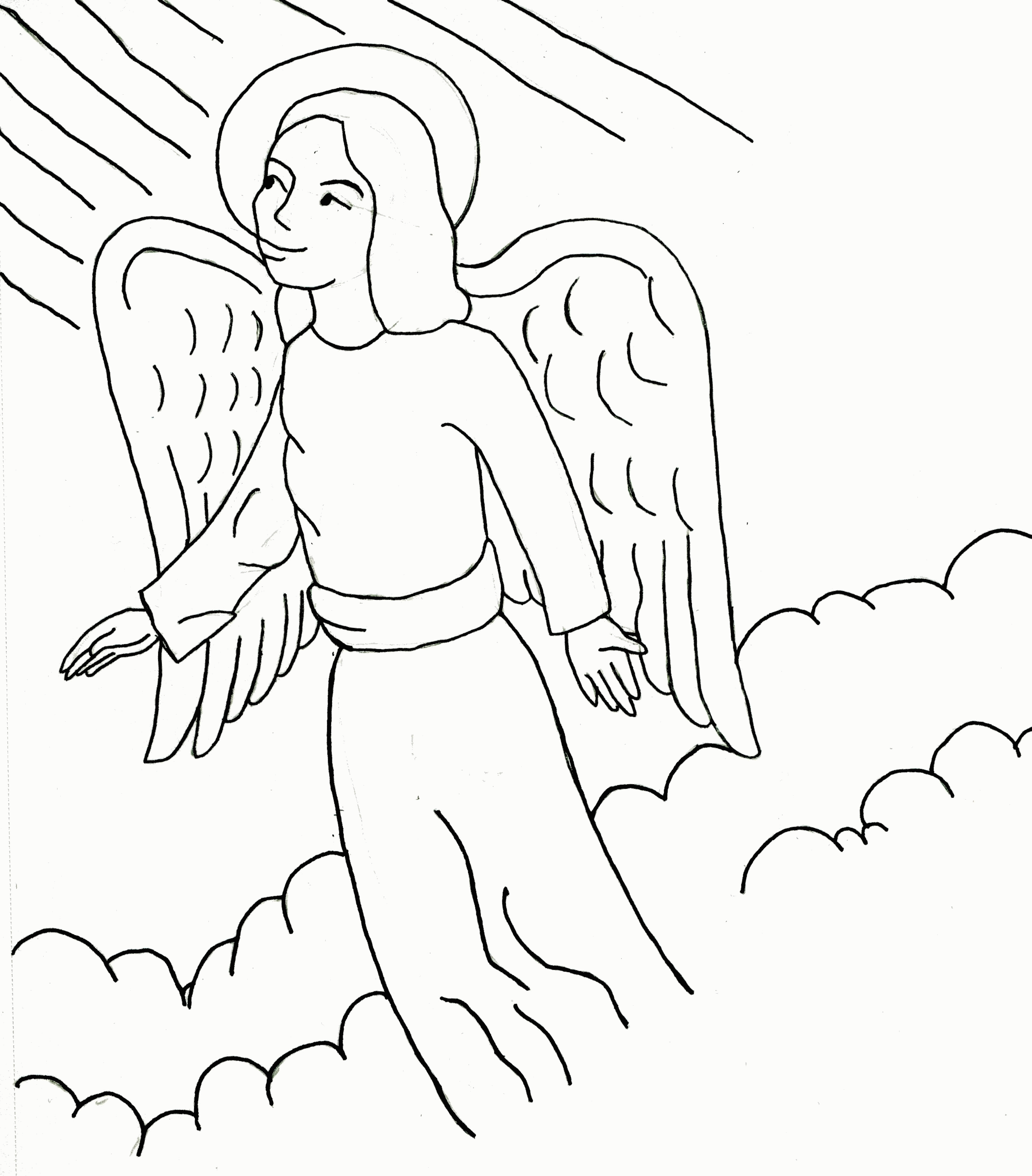 Раскраски летающий ангела