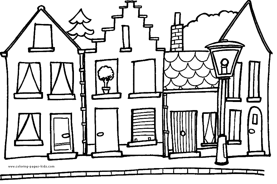 Houses and Homes color page - Coloring pages for kids - Family ...