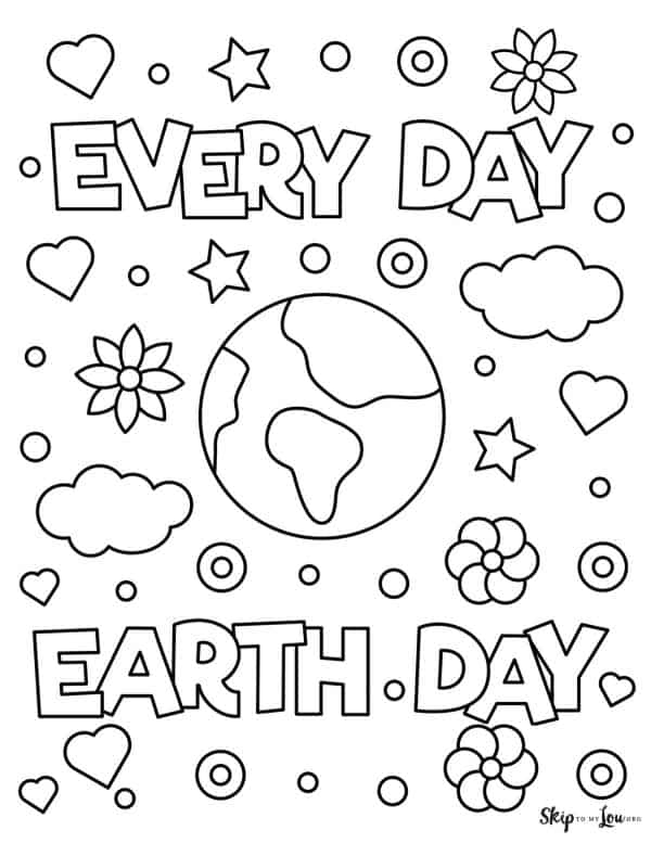 Earth Day Coloring Pages {Free Printables}| Skip To My Lou