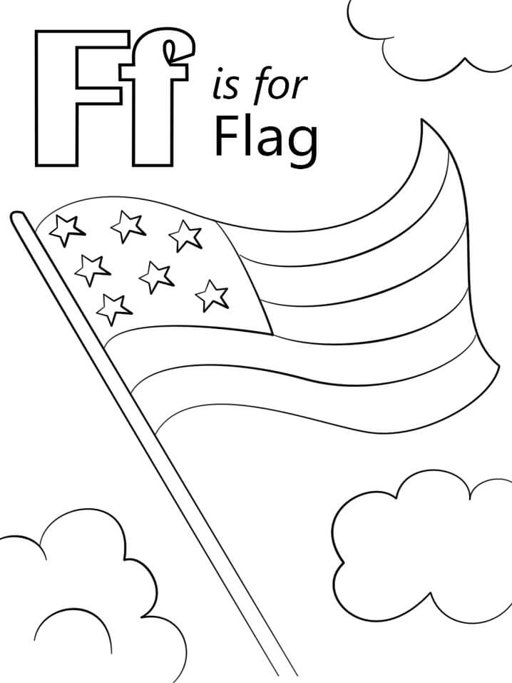 Flag Letter F Coloring Page - Free Printable Coloring Pages for Kids