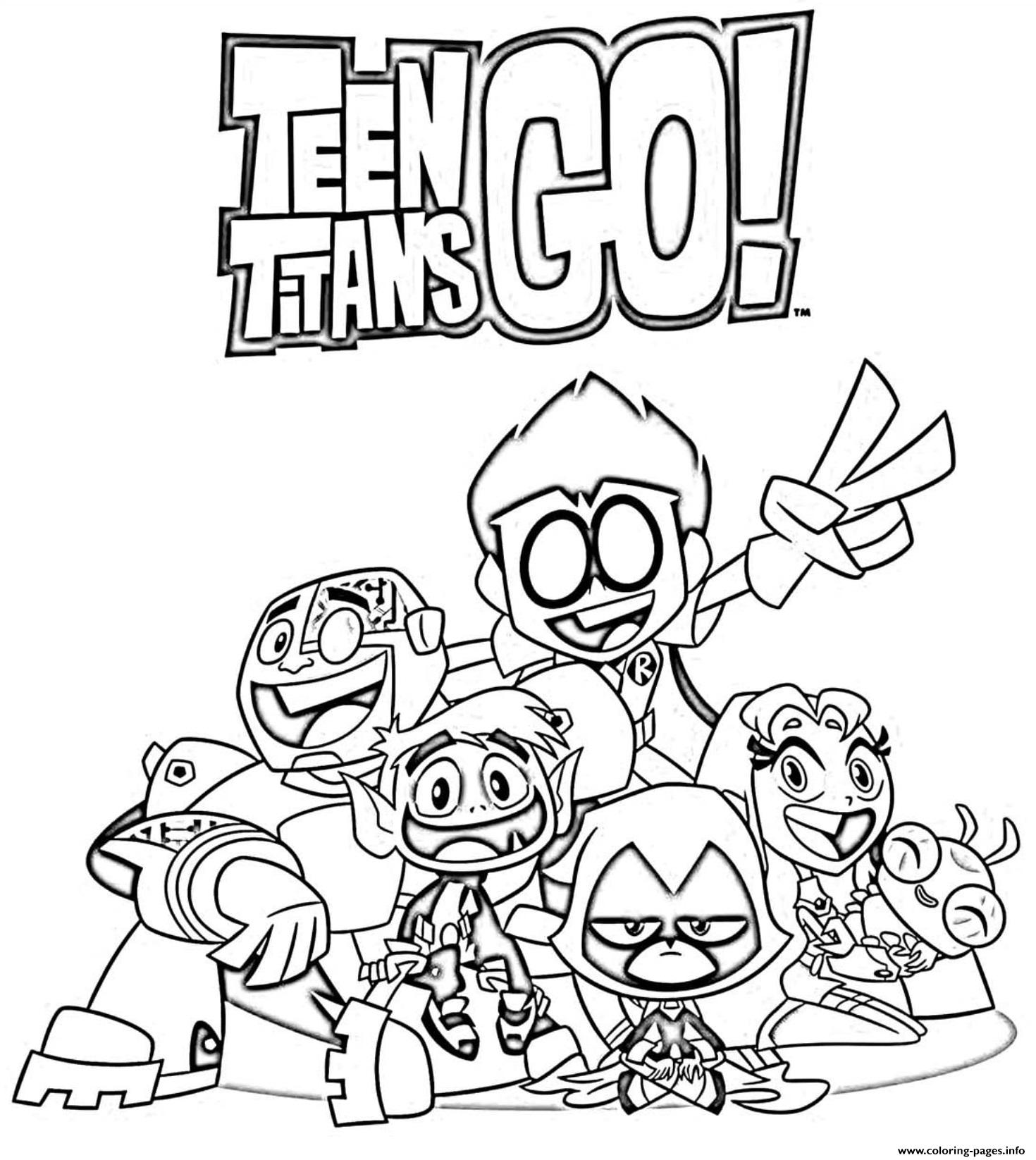 Teen Titans Go Cartoon Coloring Pages Printable