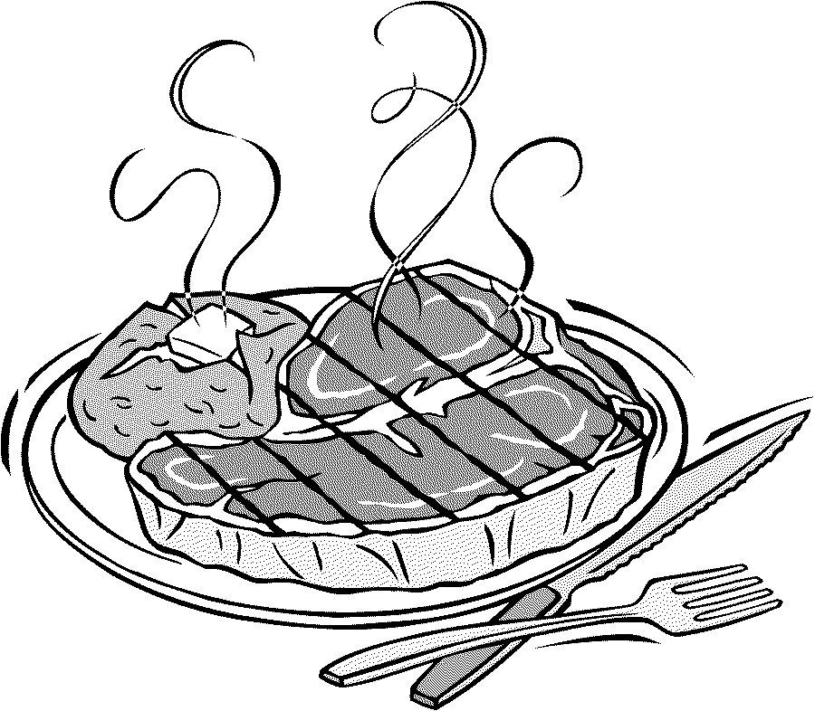 Western Hot and Grill Steak Colouring Pages - Picolour