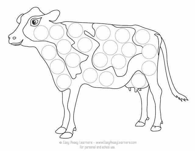 Free Farm Animals Do a Dot Printables - Easy Peasy Learners