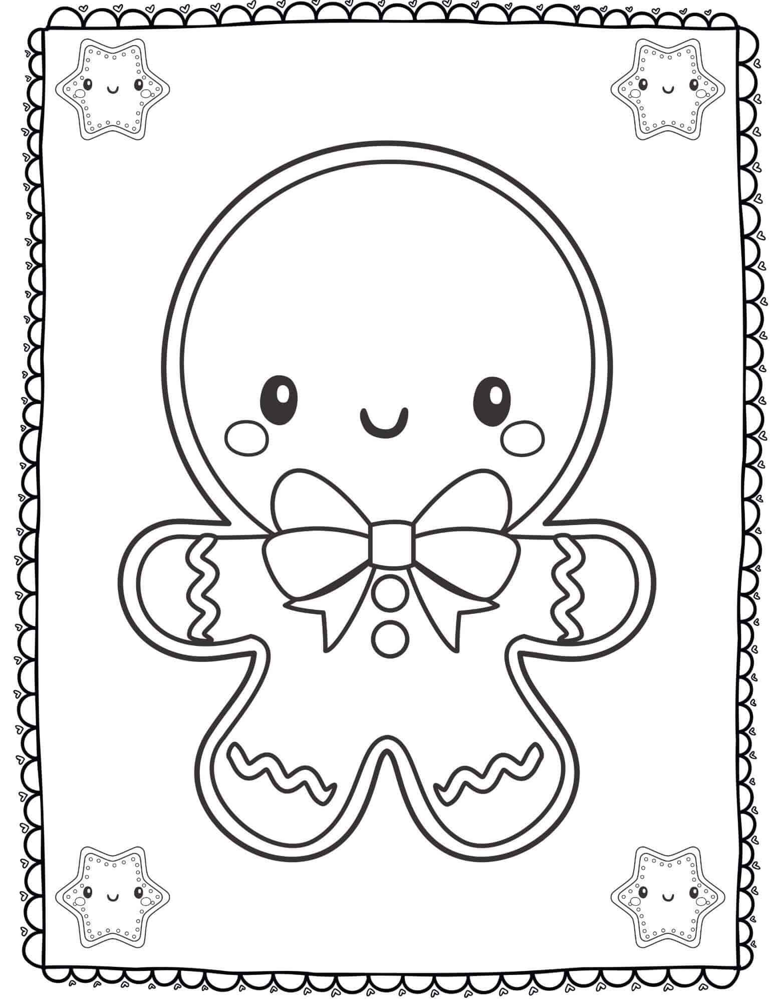 Free Printable Gingerbread Man Coloring Page - Instant PDF Download