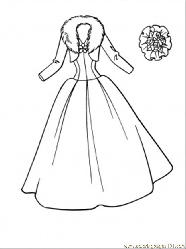 Wedding Dress Coloring Page for Kids - Free Clothing Printable Coloring  Pages Online for Kids - ColoringPages101.com | Coloring Pages for Kids