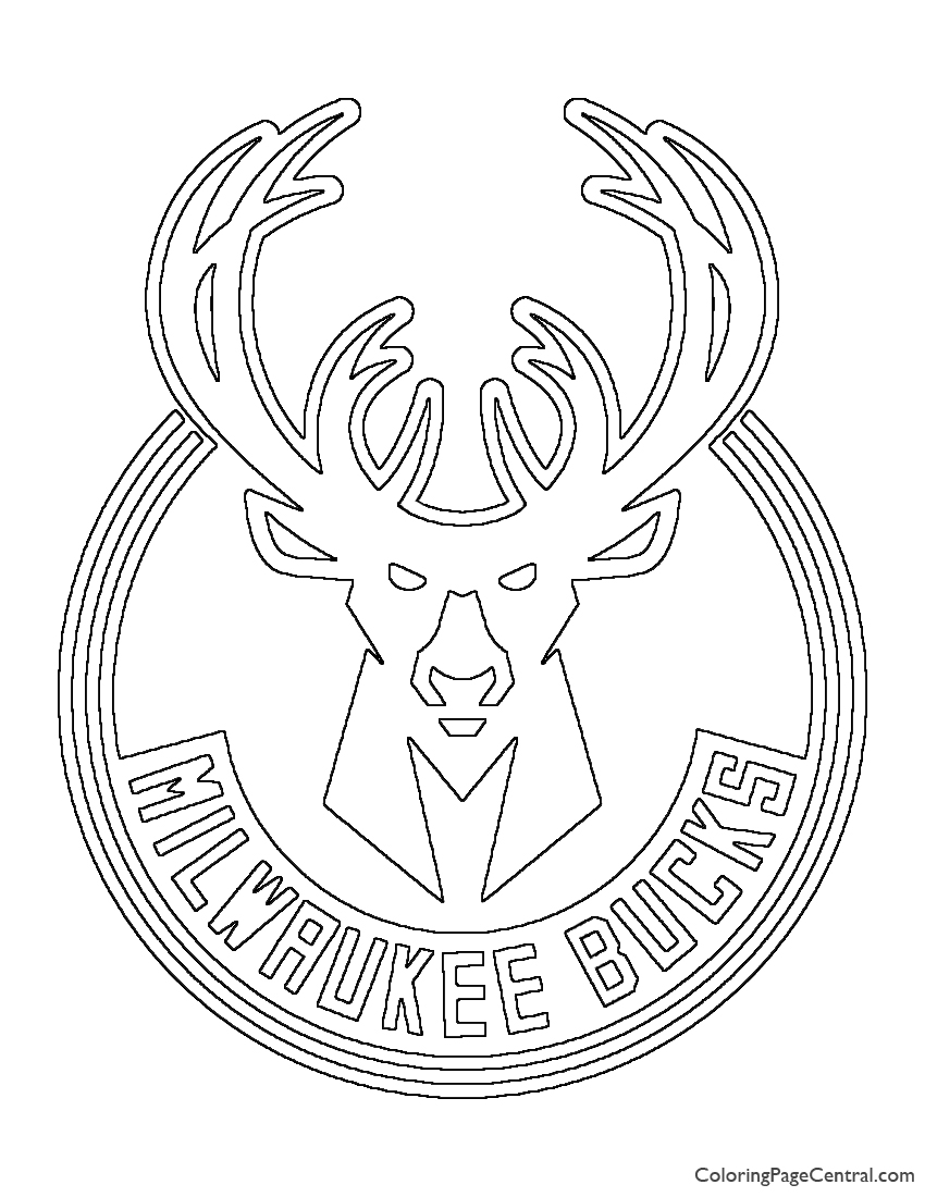 NBA Milwaukee Bucks Logo Coloring Page | Coloring Page Central