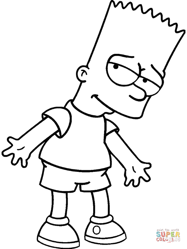 Bart Simpson coloring page | Free Printable Coloring Pages