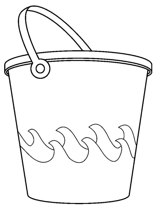 Bucket and Sea Waves Coloring Pages | Best Place to Color