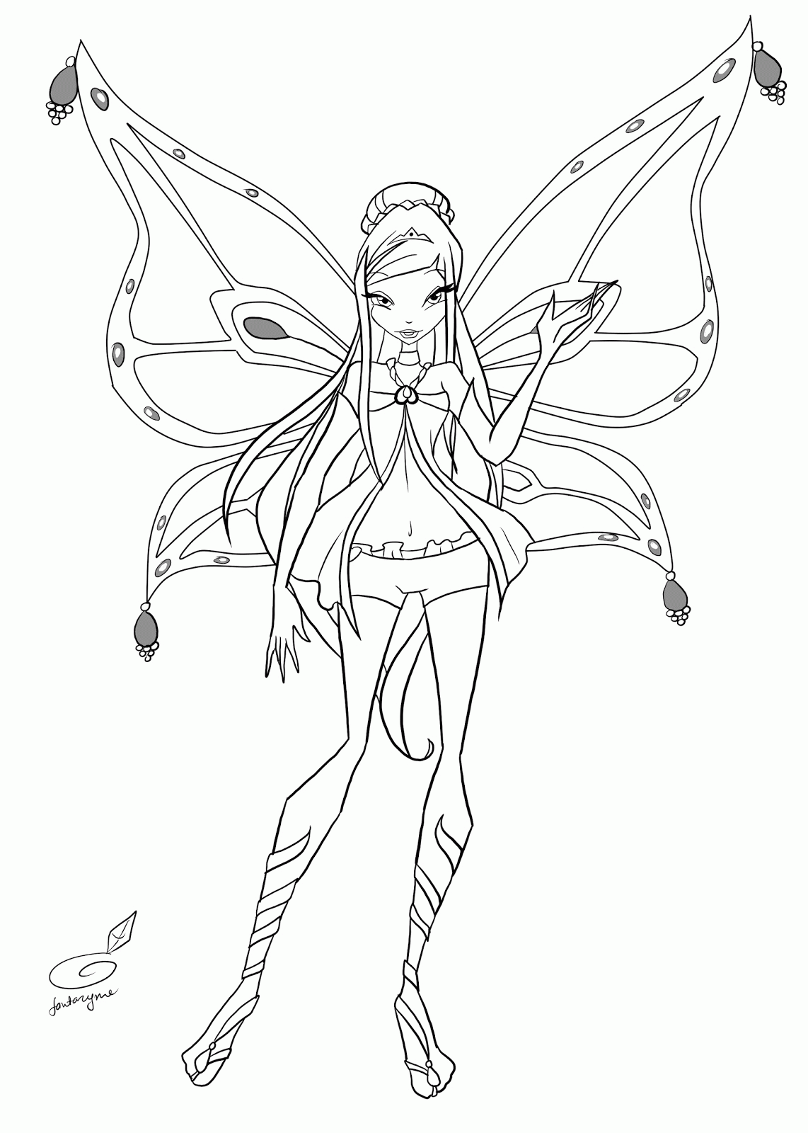 Winx Club Enchantix - Coloring Pages for Kids and for Adults