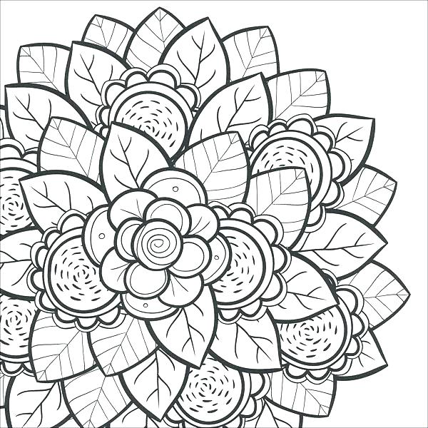 Flower Coloring Pages Hard