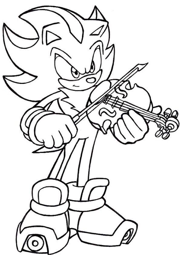 Sonic Playing Violin Coloring Page - Free Printable Coloring ...