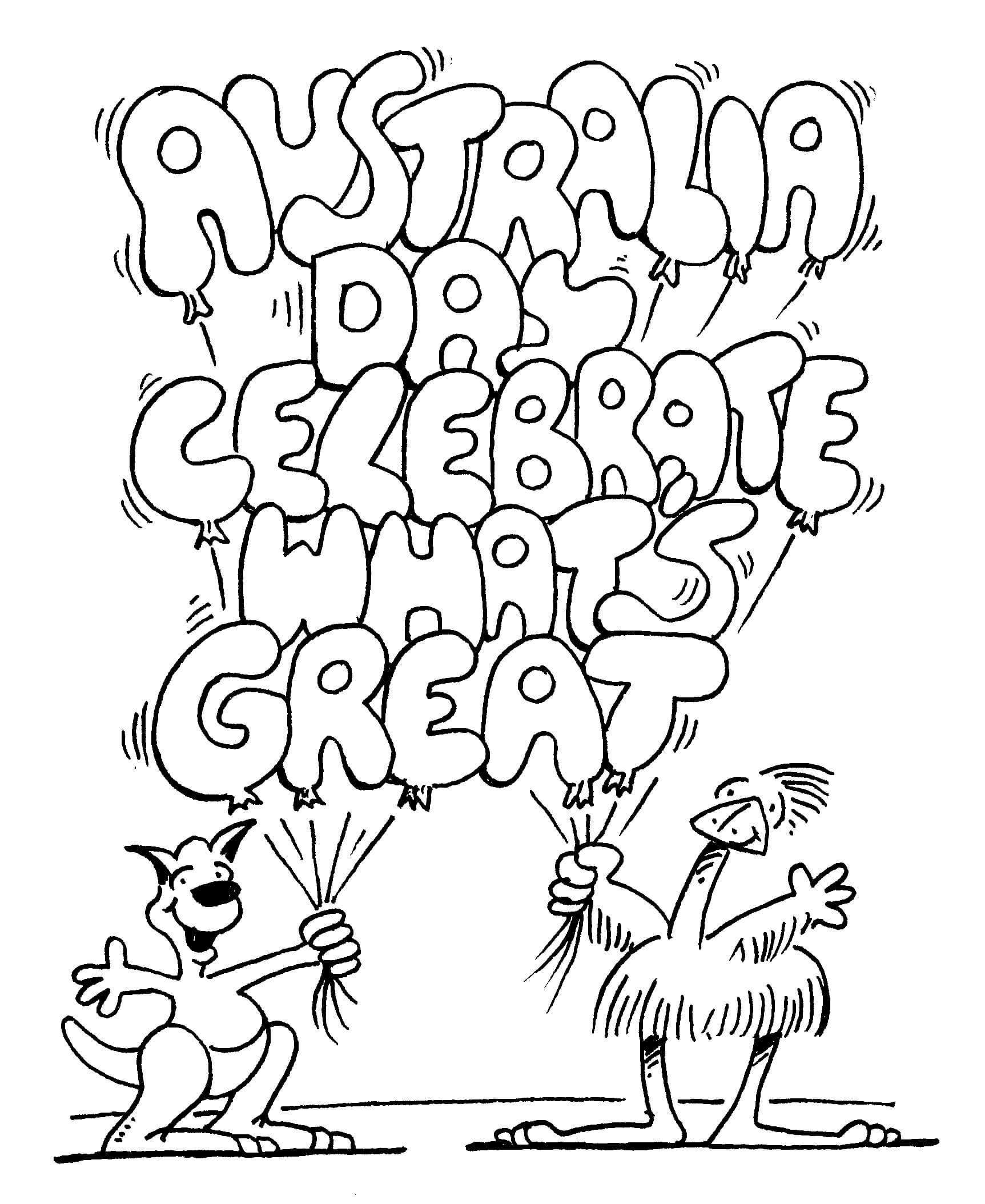 Australia Day Colouring Pages Printable