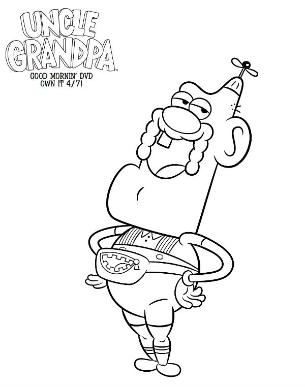 Cartoon Network Uncle Grandpa and Belly Bag Coloring Page ...