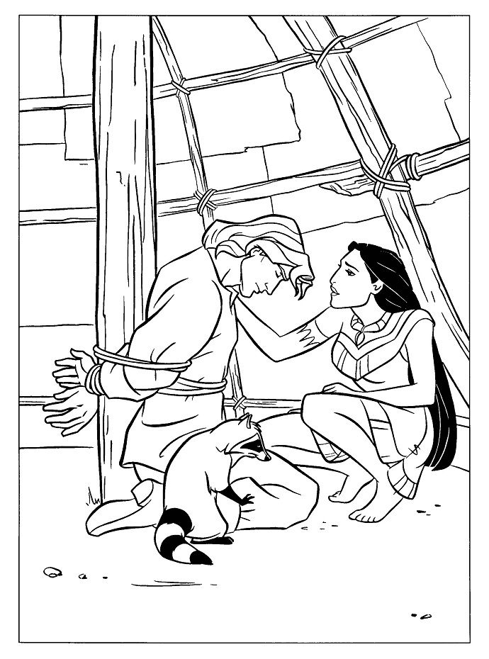 Pocahontas Saving John Smith Coloring Pages | Disney ...
