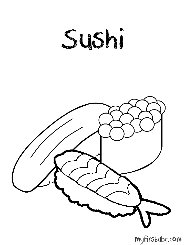 Sushi Coloring Pages - Coloring Home