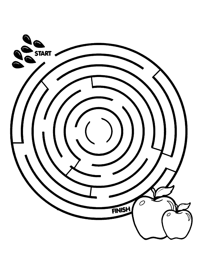 Round Maze Coloring Pages Game | Coloring