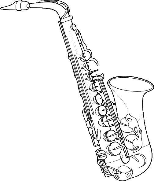 Online coloring pages Coloring page Saxophone Musical instrument, Download  print coloring page.