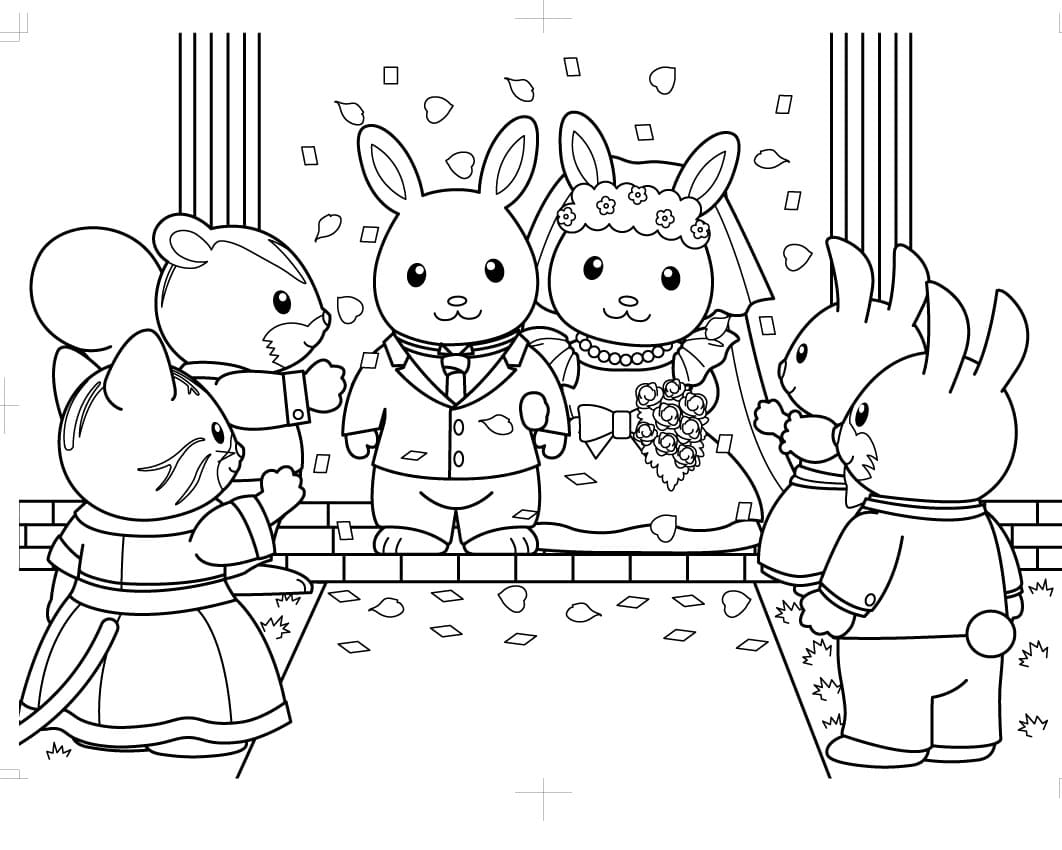 Sylvanian Families Wedding Coloring Page - Free Printable Coloring Pages  for Kids