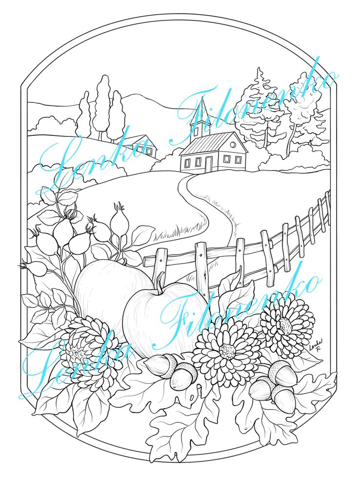 Autumn Fall Coloring page for adults LINE ART, PDF download and print |  Fall coloring pages, Coloring pages, Witch coloring pages