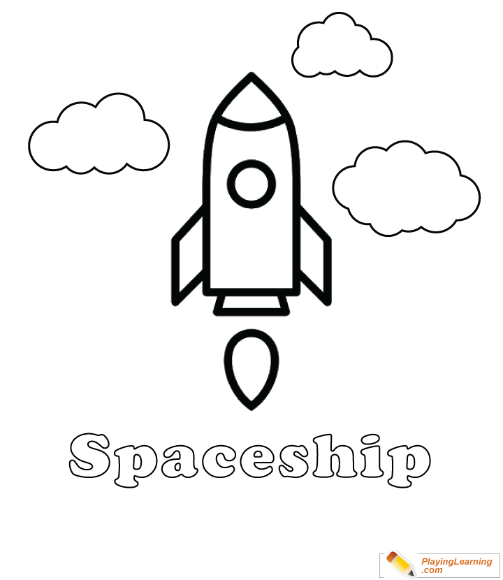 Spaceship Coloring Page 01 | Free Spaceship Coloring Page