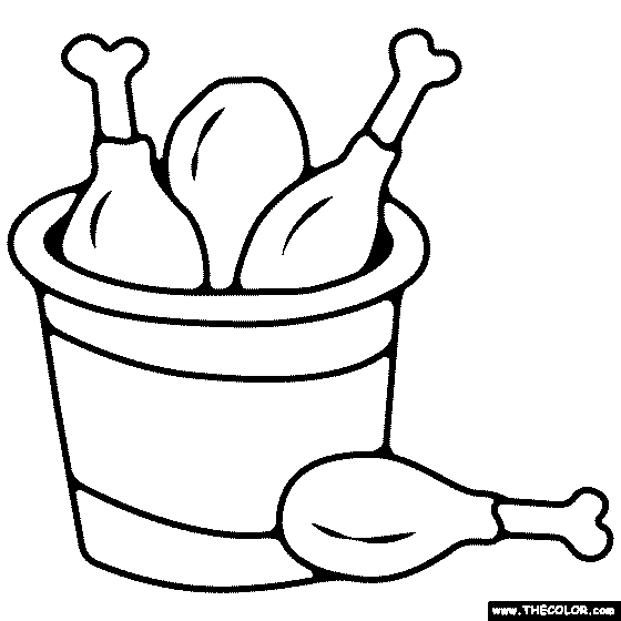 Fried Chicken Coloring Page