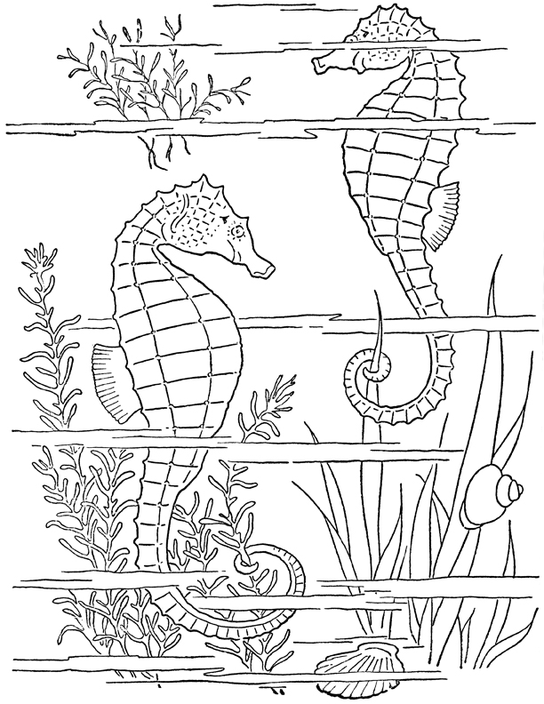 6 Ocean Coloring Pages - Printable! - The Graphics Fairy
