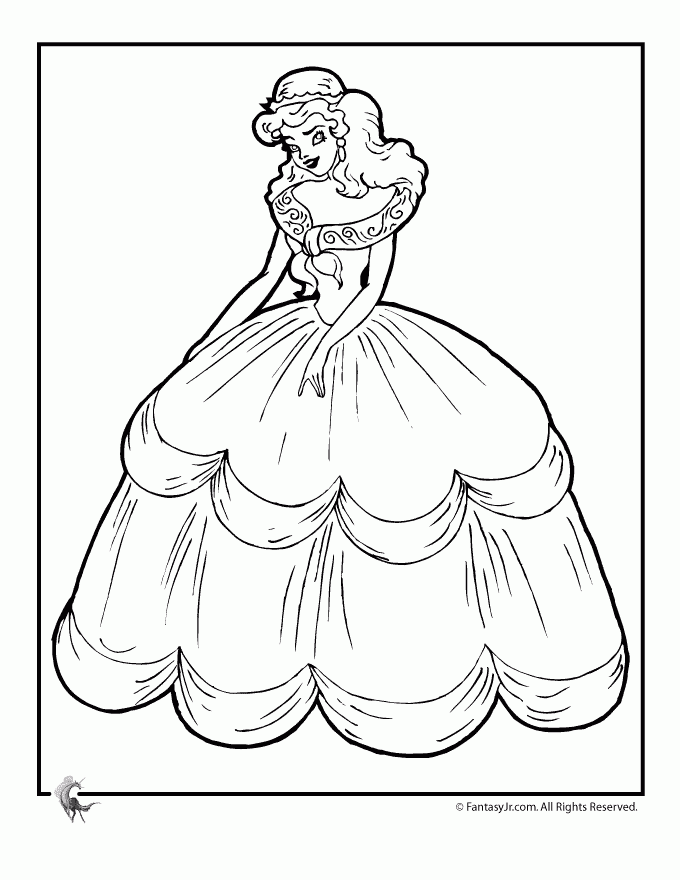 Cinderella Coloring Pages Dress - Coloring Pages For All Ages