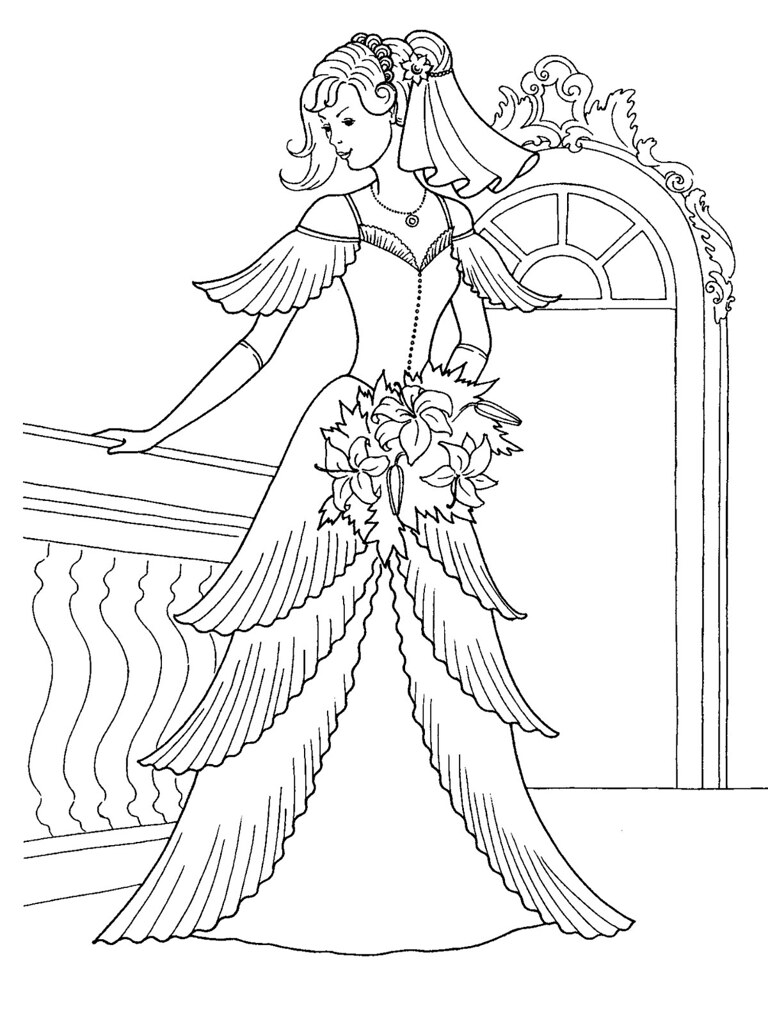 Princess in her Wedding Dress Coloring Page | Katie Soltysiak | Flickr