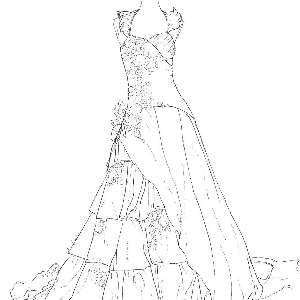 Online coloring pages Coloring page Dress wedding dresses ...