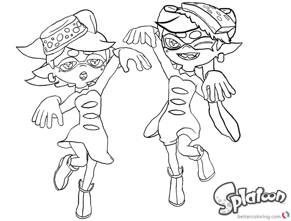 squid splatoon coloring pages