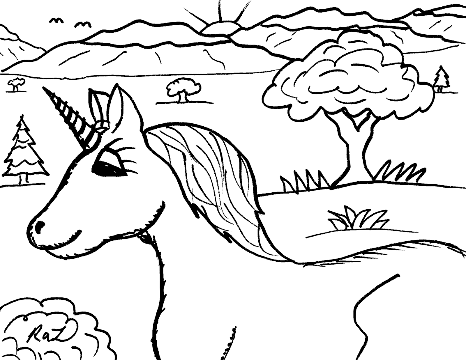 Robin's Great Coloring Pages: Unicorn Cartoon Drawings To Color - Coloring  Home