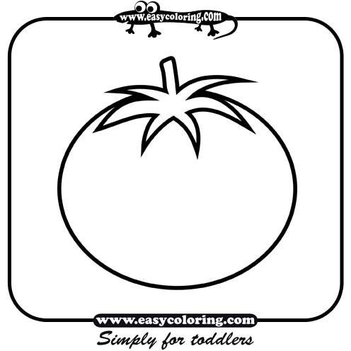 Tomato - Simple vegetables | Easy coloring pages for toddlers