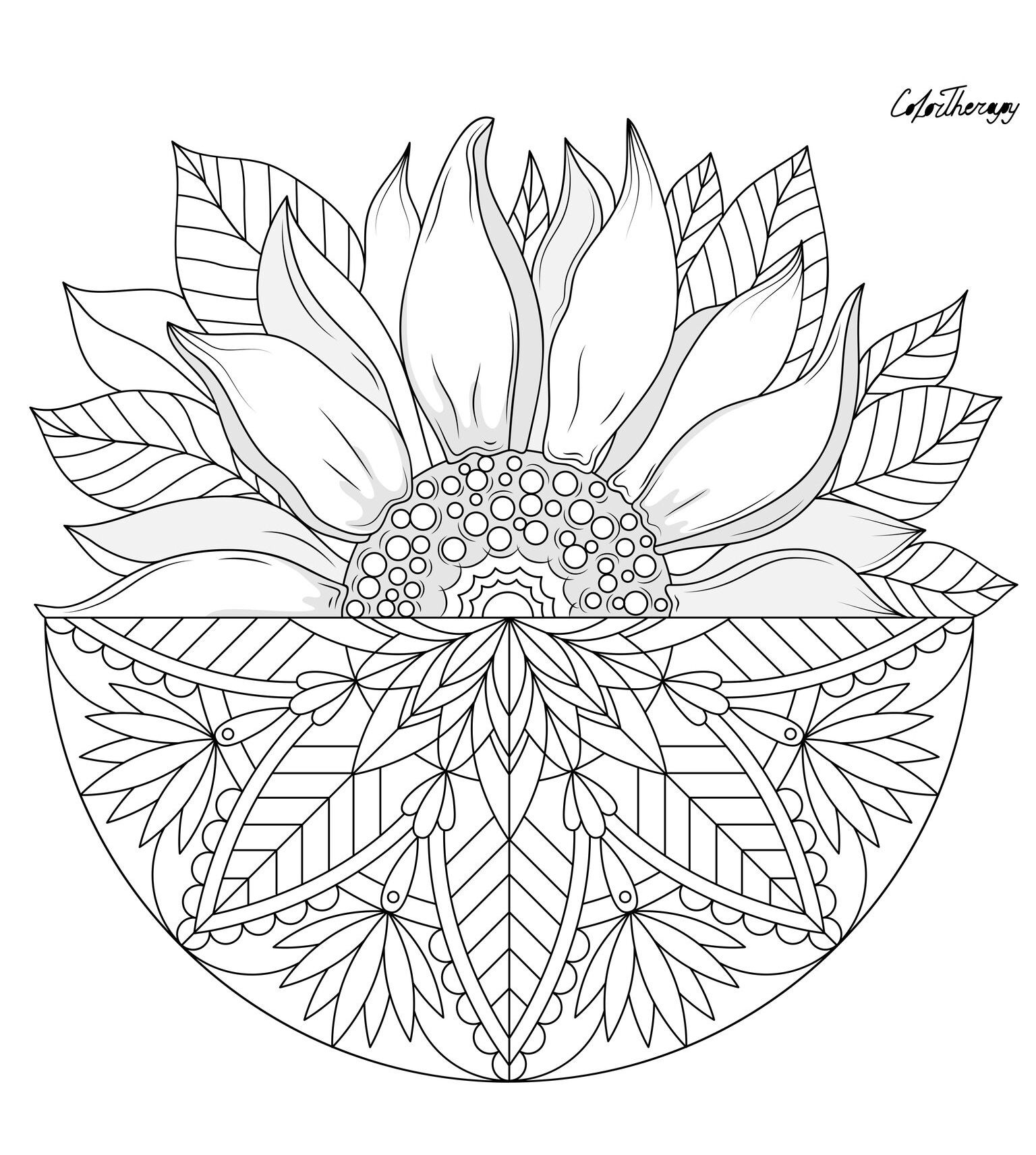 Mandala Coloring Pages Sunflowers
