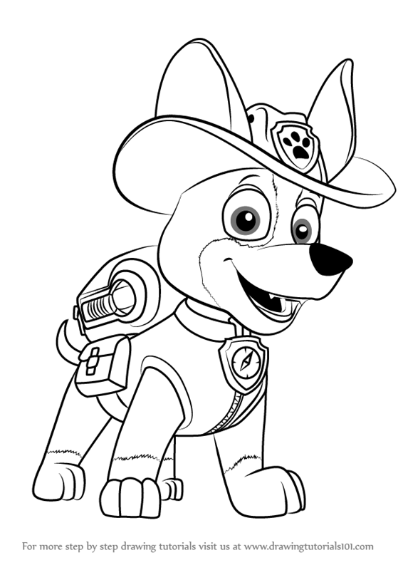 Learn How to Draw Tracker from PAW Patrol (PAW Patrol) Step by ...