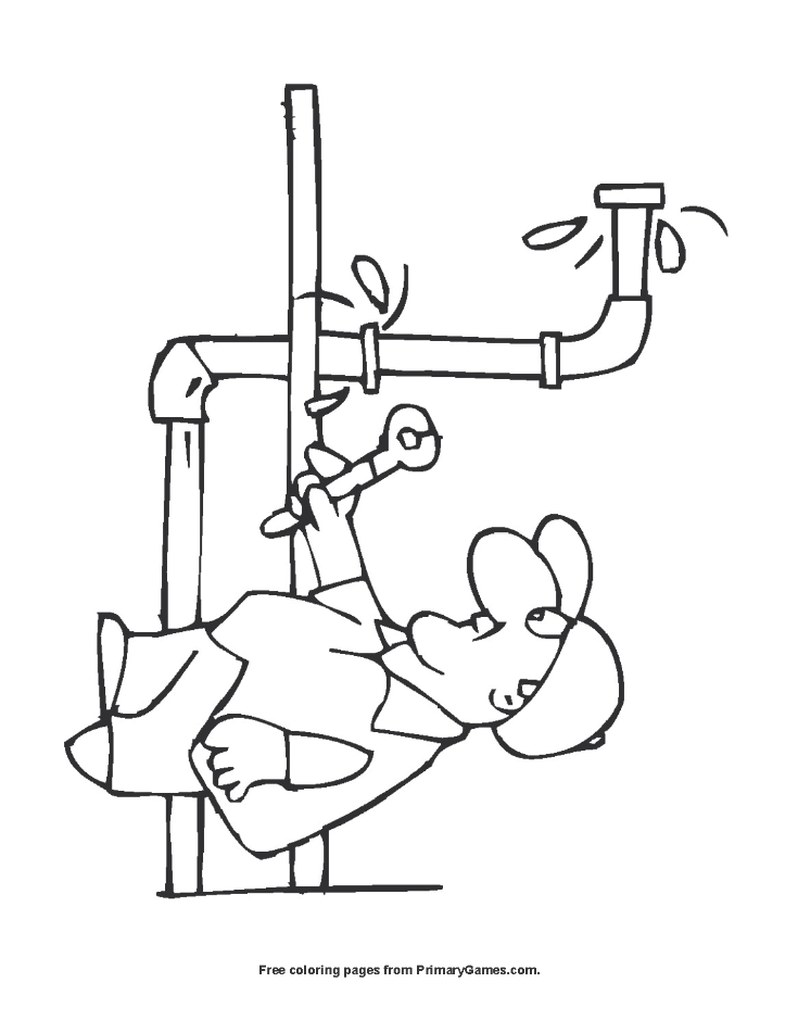 Plumber Coloring Page • FREE Printable PDF from PrimaryGames