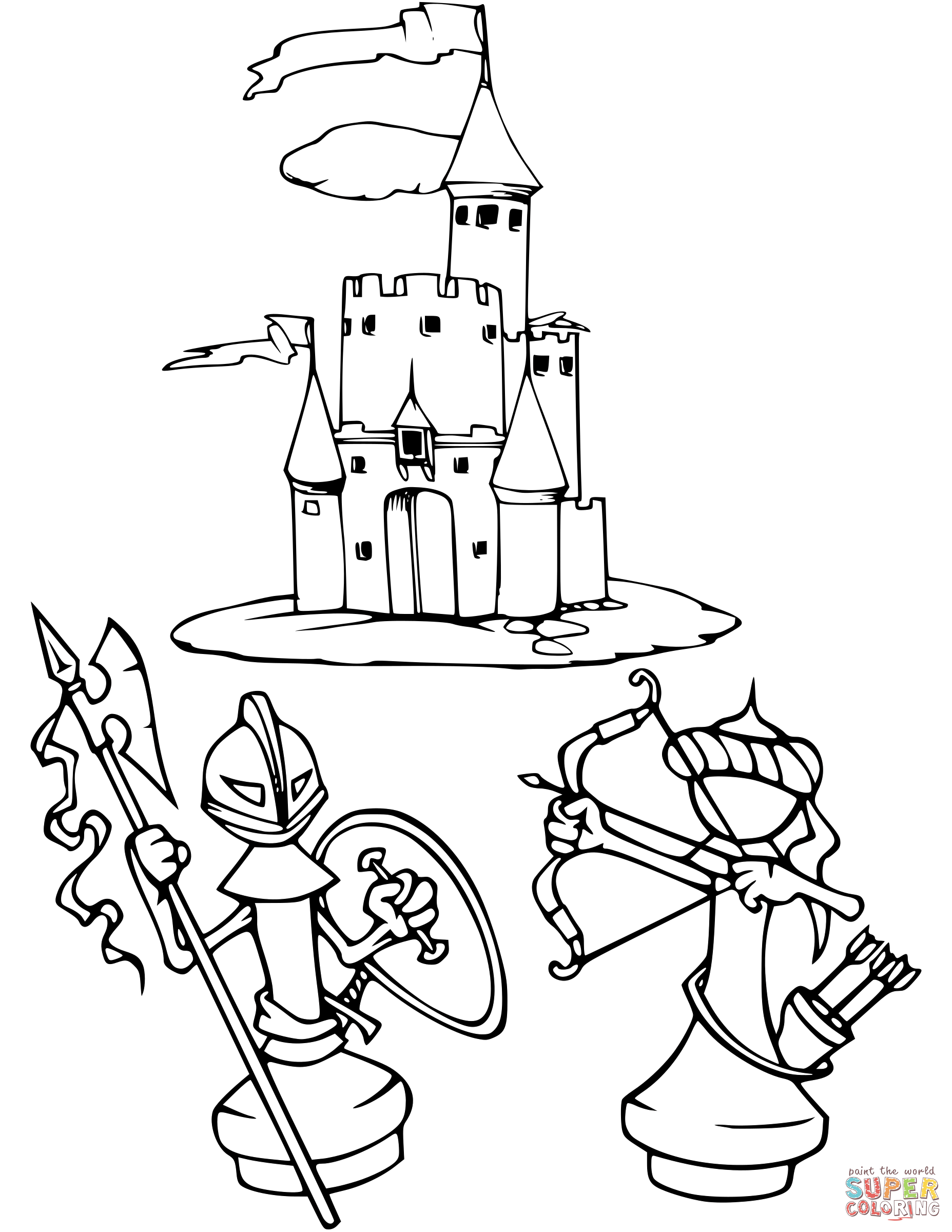Chess Battle coloring page | Free Printable Coloring Pages