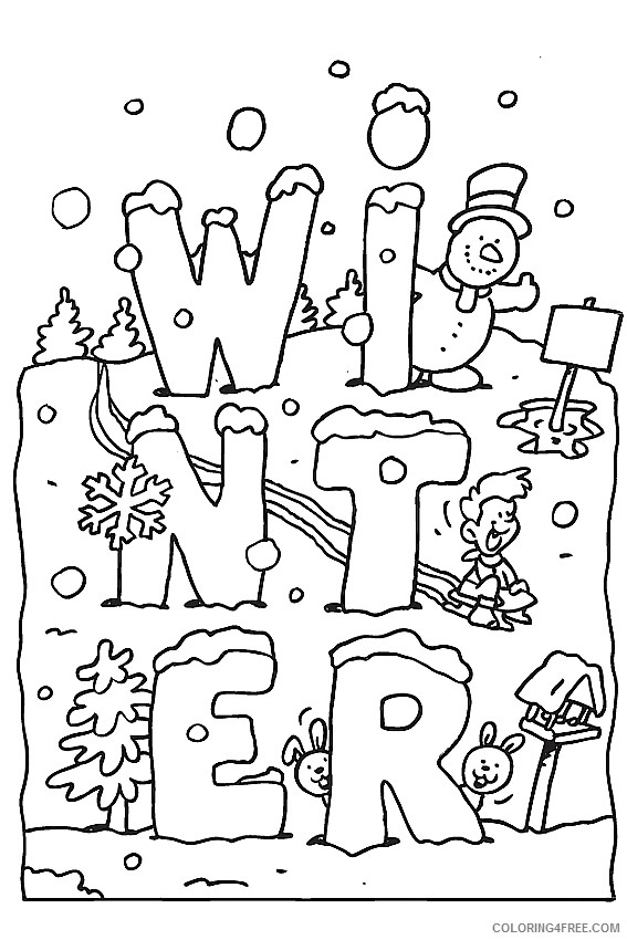 winter season coloring pages for kids Coloring4free - Coloring4Free.com