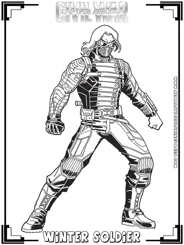 Awesome Captain America Winter Soldier Coloring Pages | AnyOneForAnyaTeam