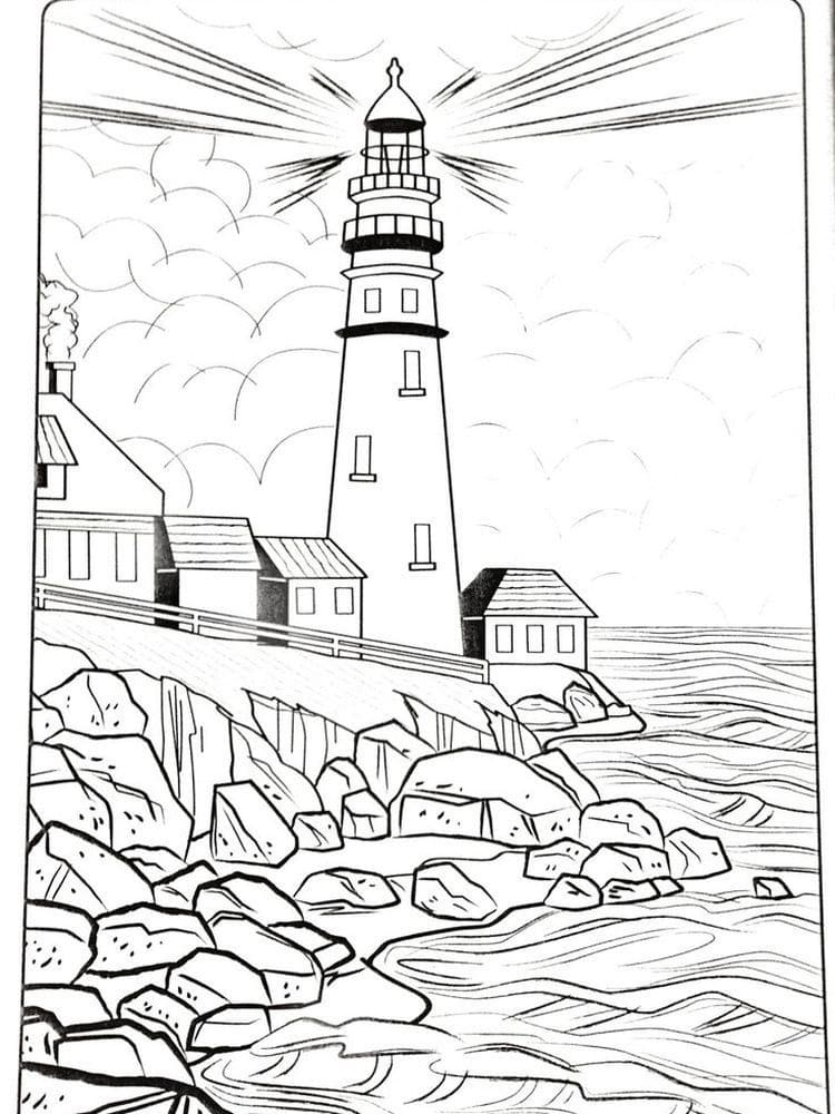 Normal Lighthouse 6 Coloring Page - Free Printable Coloring Pages for Kids