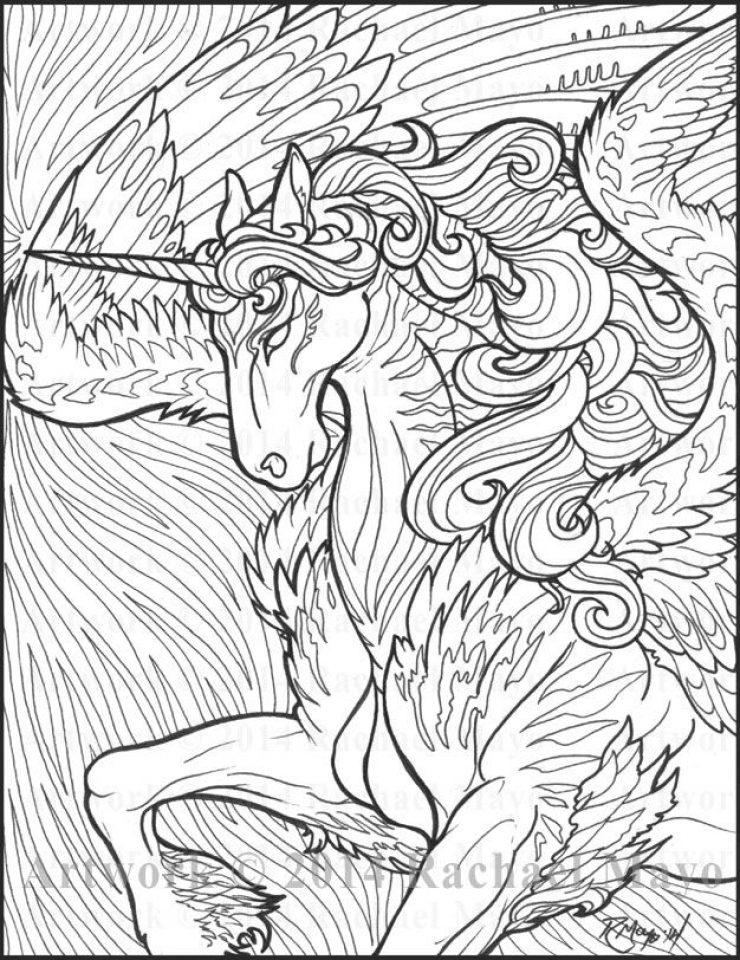 20+ Free Printable Unicorn Coloring Pages for Adults - EverFreeColoring.com