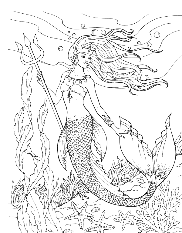 Mermaid Coloring Pages for Adults - Best Coloring Pages For Kids | Mermaid  coloring book, Mermaid coloring pages, Mermaid coloring