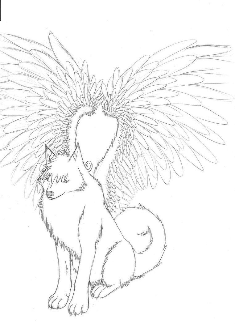 Coloring Pages Of Wolves With Wings - Coloring Walls