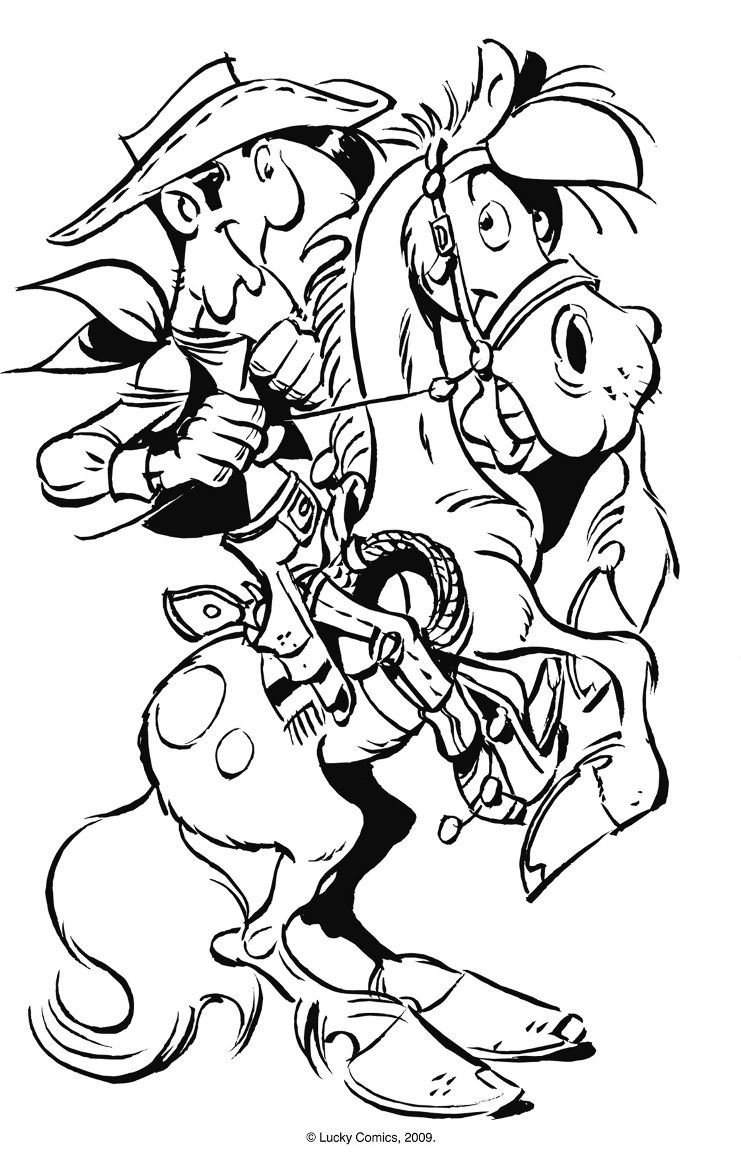 Lucky luke coloring pages - Coloring for kids : coloriage-lucky-luke-8