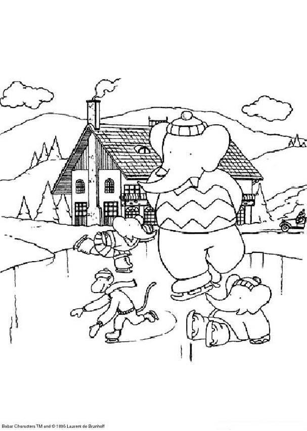 BABAR coloring pages : 19 free printables of cartoon characters to ...