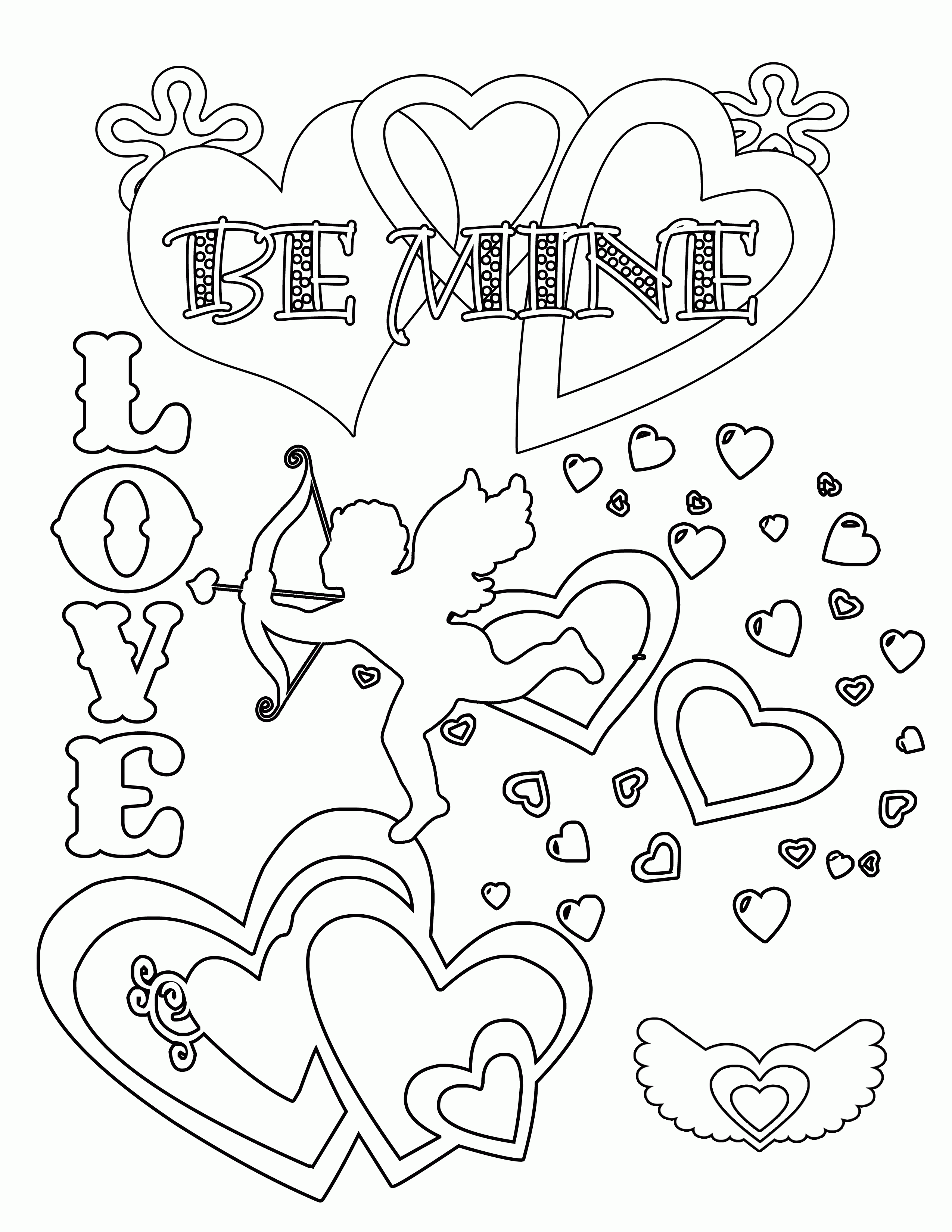 Cat Valentine's Day Coloring Pages Printables   Coloring Pages For ...