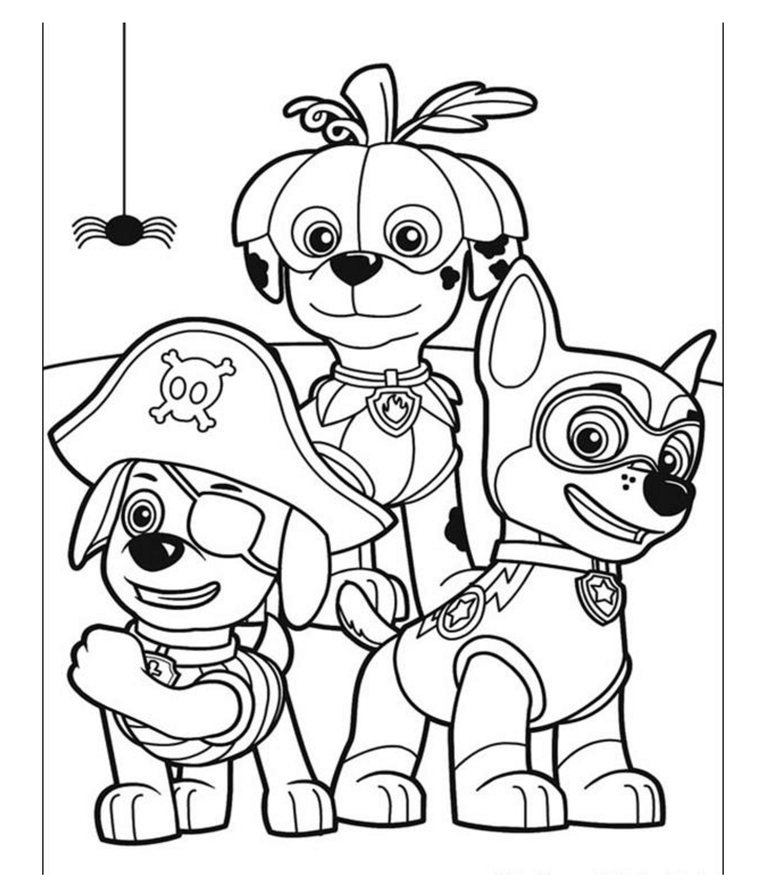 PAW Patrol on Halloween Coloring Pages